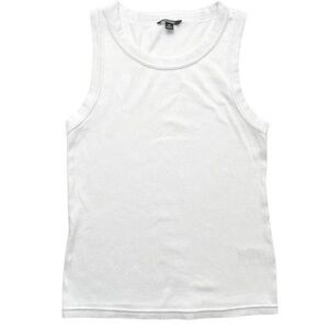Nicole Miller Original White Ribbed Tank Top NWOT Women’s XL Cotton Stretch
